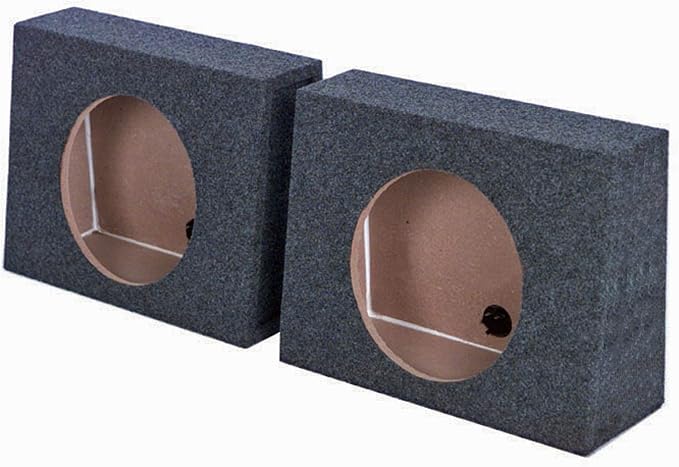 QPower Pack of 2 Single 10-Inch Sealed Subwoofer Boxes, 0.9 Cubic Feet of Airspace Per Box, Solid 5/8-Inch MDF Construction