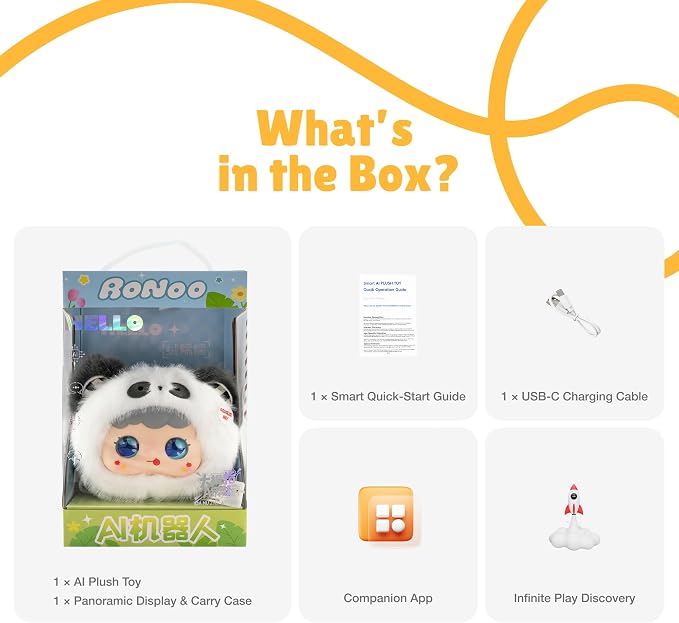 Interactive AI Smart Plush Toy - Soft Talking Companion, Emotional Eyes, Screen-Free Multilingual Learning, Bedtime Storyteller, White Noise, Parental Control App, Gift for Kids 3+, Panda