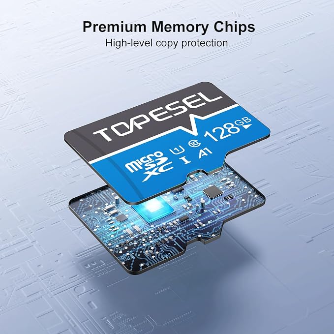 TOPESEL 128GB Micro SD Card 2 Pack Memory Cards UHS-I TF Card Class 10 for Camera/Phone/Dash Cam/Tablet/PC/Computer (2 Pack 128GB)