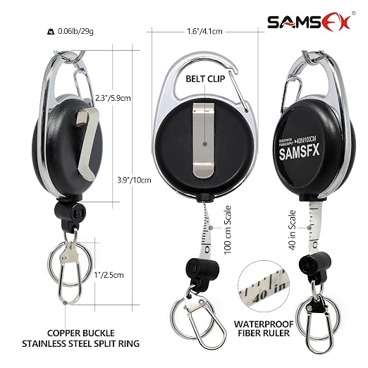 SAMSFX Tape Measure Fish Ruler 40Inch/1Meter Retractable Measuring Tape for Fish Measurement Dual Sided Fishing Equipment (3PCS in Pack)