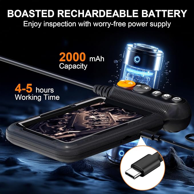 Daxiongmao Endoscope Camera with Light, Dual Lens 1080p HD Borescope, IP67 Waterproof Snake Camera – Ideal for Inspecting Walls, Vents, Automotive Engines, Pipes – A Great Tool Gift for Men (16.5ft)