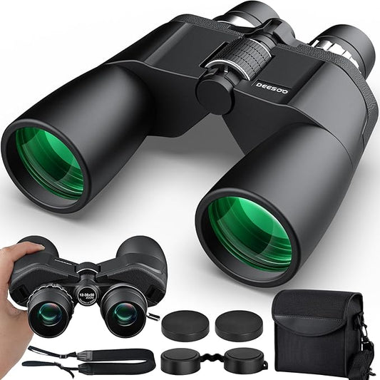 12-36x50 HD Binoculars for Adults - High Powered Binoculars with Clear Low Light Vision for Bird Watching - Zoom Binocular with Large View for Hunting Cruise Ship Travel Hiking Opera