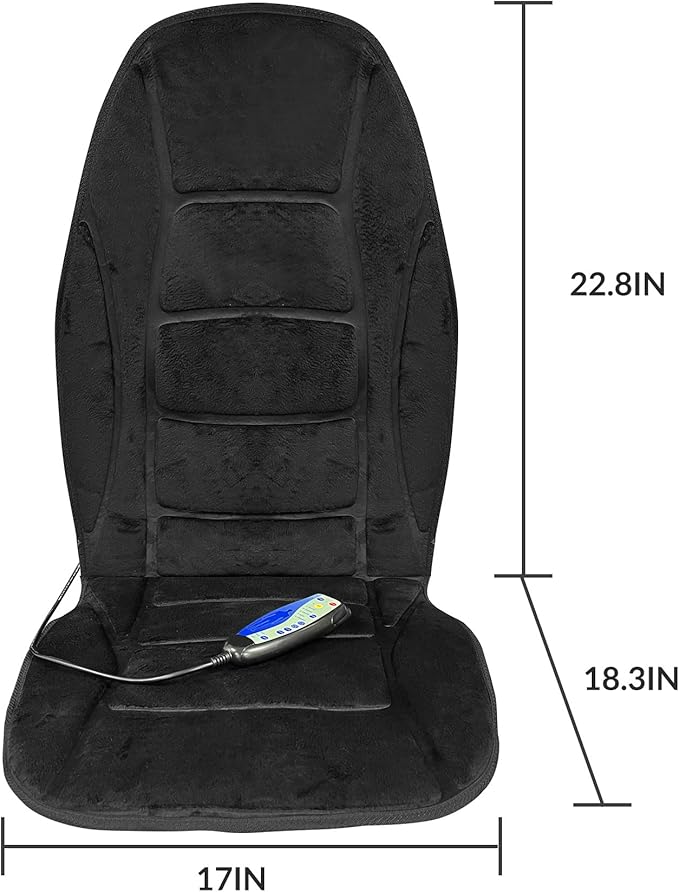 Back Massager with Heat, 5 Vibrating Modes & 2 Heat Levels, Back Massager Chair Pad, Electric Massage Seat Cushion, Massage Pad for Back Pain Relief, Gifts for Men Him Dad Mom Her