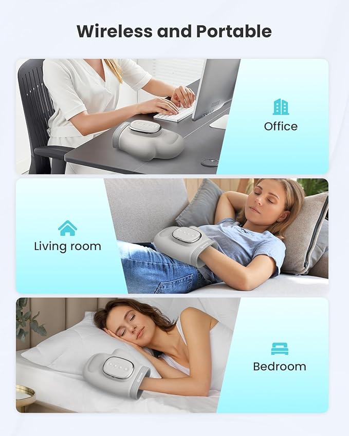 COMFIER [2026 Gift for Men,Women,Cordless Hand Massager for Arthritis and Carpal Tunnel, Updated Bigger Electric Hand Massager with Heat and Compression,Wrist, Finger Massage