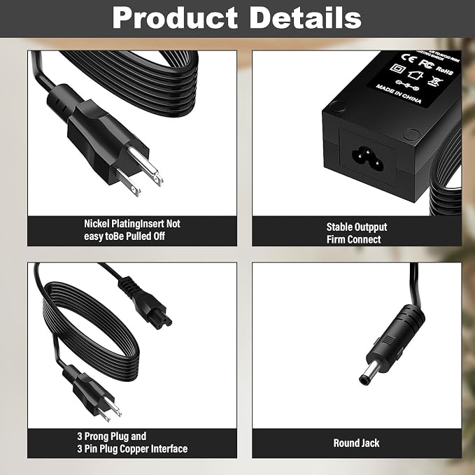 19V Power Adapter for Lifestyle Rhythm Healthcare Portable Oxygen Concentrators P2/P2-E6/P2-E7