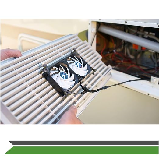 TITAN- 12V DC Double Rack Mount Ventilation Cooling Fan for Fridge Vent and Ventilation Grille with Speed Controller (120mm(V2+))