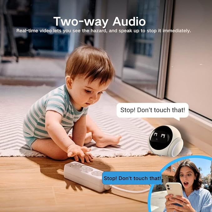 Smart 1080P Pet Camera Robot, Movable Indoor Dog & Cat Camera with Laser Toy, Auto Patrol & Recharge, Night Vision, 2-Way Talk, Home Security Cam for Baby & Elderly Care (Supports SD/Cloud Storage)