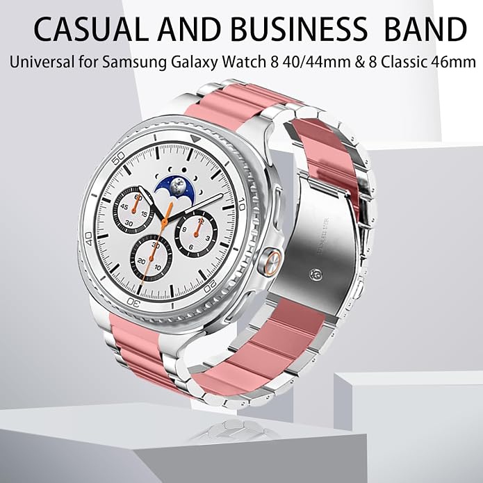 GOLDTOLUCK No Gap Stainless Steel Band Compatible with Samsung Galaxy Watch 8 7 6 5 4 Classic FE Pro Ultra 40mm 44mm 46mm 43mm 47mm 45mm 42mm Replacement Men Women Milanese Metal Elegant Casual