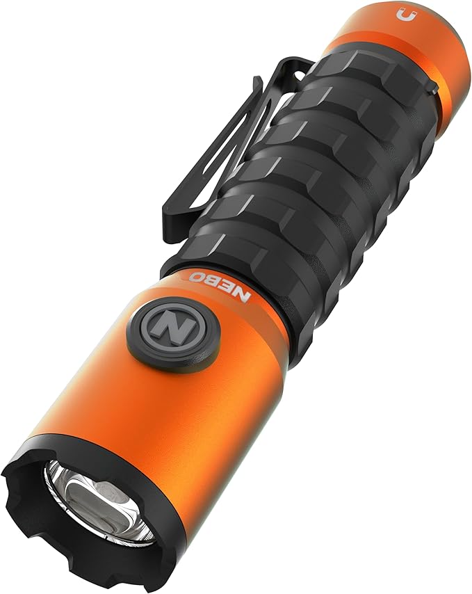 NEBO Torchy 2K Rechargeable Pocket Flashlight | 2000 Lumen Rechargeable & Portable Pocket Light with Clip, 5 LED Light Modes, Magnetic Base for Hands Free Use, Water & Impact Resistant