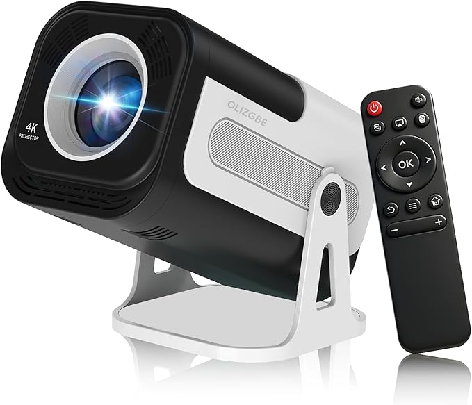 Mini Projector with WiFi and Bluetooth, Built-in App Smart Portable Projector 4K Support, Auto Keystone 180° Rotatable, Android 13 OS, Compatible with Smartphone/Laptop/TV Stick/HDMI/USB