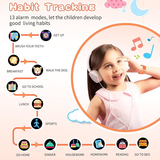 Cosjoype Kids Smart Watch Gift for Girls Age 3-12, 26 Games HD Touch Screen Kids Watches with Video Camera Music Player Learn Cards 12/24 hr Educational Toys Birthday Gifts for Girls Ages 4 5 6 7 8