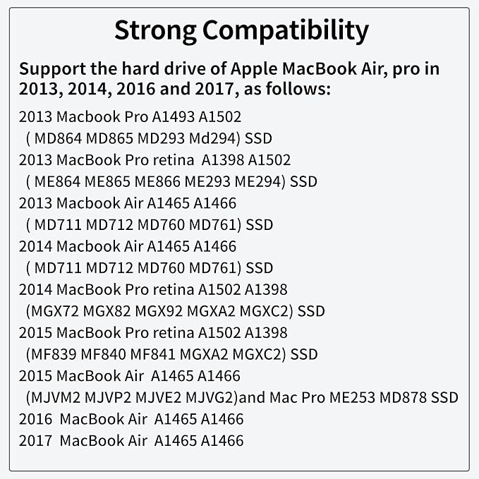 ACASIS USB C 3.0 SSD Enclosure for Narrow Apple Flash SSDs MacBook Air from 2010 to 2011 Portable Storage Enclosure Compatible with M.2 Nvme SSD with Adapter