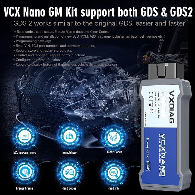 VXDIAG VCX Nano GDS2 and Tech2Win Diagnostic Tool Compatible for GM/OPEL with Global Diagnostic Programming System GDS & GDS2