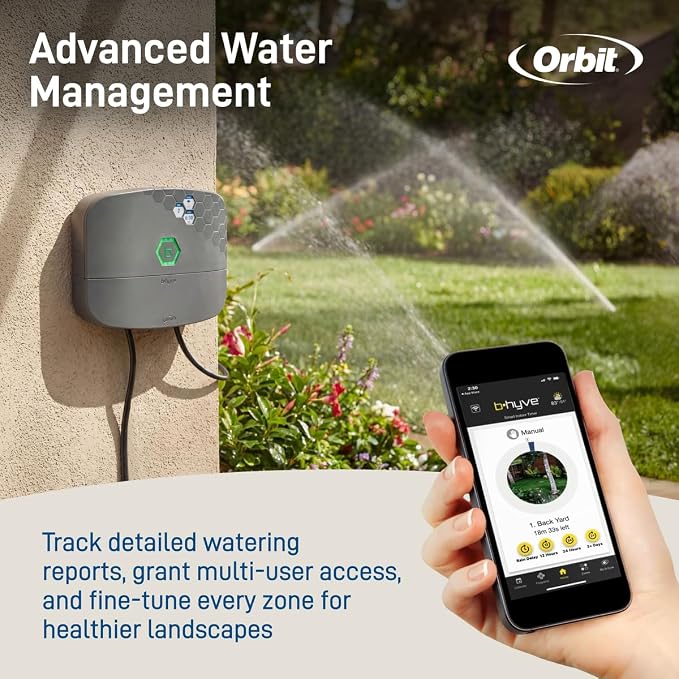 Orbit B-hyve XR Smart Sprinkler Timer - 8-Zone - WiFi-Enabled Indoor/Outdoor Irrigation Controller - App Control - Weatherproof Watering System - Multi Zone - Custom Programs - 57985