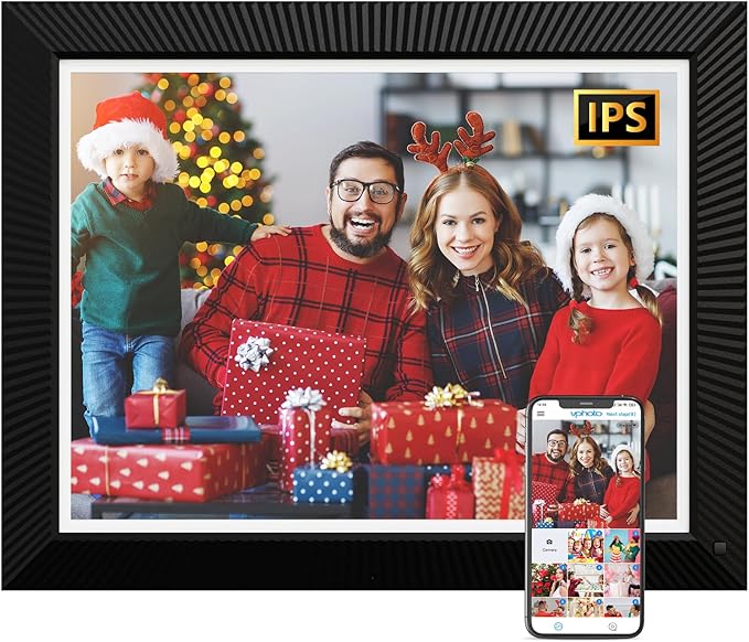 Large Digital Picture Frame 17" WiFi-Photo-Frame - 1280*960 HD Touch Screen Digital Frame, Slideshow, Auto-Rotate for Wall Tabletop, Load Photos and Videos from Phone via App or Email, Gifts for Mom