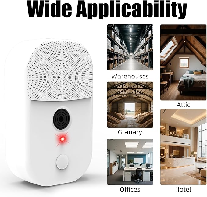 Ultrasonic Bat Repellent Deterrent Devices for Attic, 4Pack Bat Repellent for Indoor Use, Plug in Bat Deterrent System Bats Keep Away for Home Attic, Friendly to Human & Pets