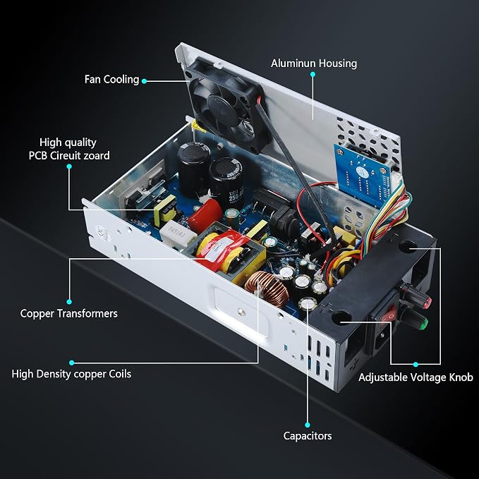 Upgrade Adjustable (0-30V 0-17A) 500W DC Switching Power Supply AC-DC Transformer with Adjustable buttonsConverter Drive Sensor System Lamp Meter Controller Servos Ultraso Electric Motor Fan SMPS
