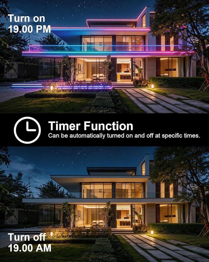 20ft/6m COB LED Strip Lights, RGB Smart IC, IP67 Waterproof, Dimmable , Color Flowing Tape Light with App Control & Music Sync, Dotless LED Light for Outdoor, Patio, christmas & Party Decorations