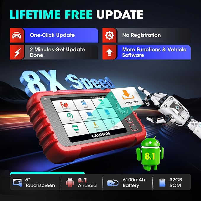 LAUNCH Scanner CRP129X Elite (Upgrade of CRP123X/129X), 12 Reset Scan Tool, Lifetime Free Update, FCA SGW Car Scanner, ABS SRS Transmission OBD2 Scanner, Check Engine Code Reader, AutoVIN,Battery Test