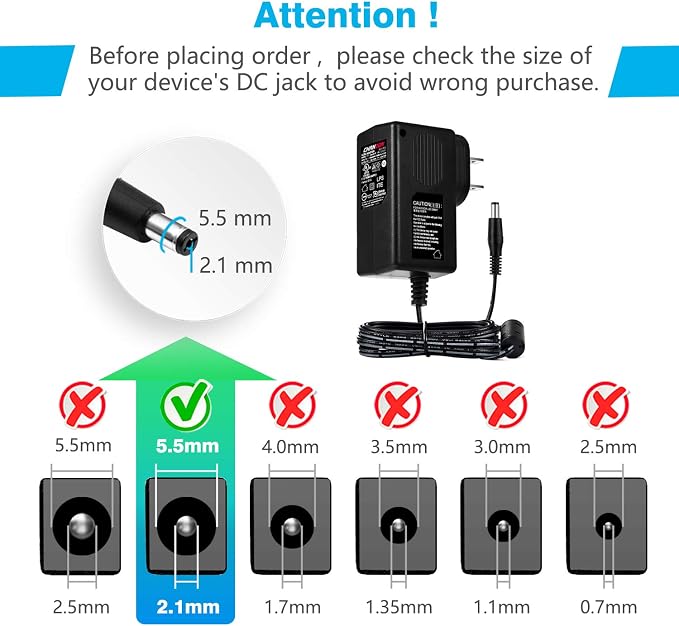 CHANZON 12V 1A UL Listed 12W AC DC Switching Power Supply Adapter (Input 100-240V, Output 12 Volt 1 Amp, 6Ft Cord, 12 Watt Max) Wall Wart Transformer Charger for DC12V Security CCTV Camera (5-Pack)