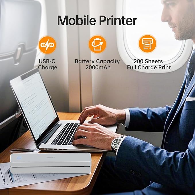 HPRT Portable Printer Wireless White& Printer Case for MT610