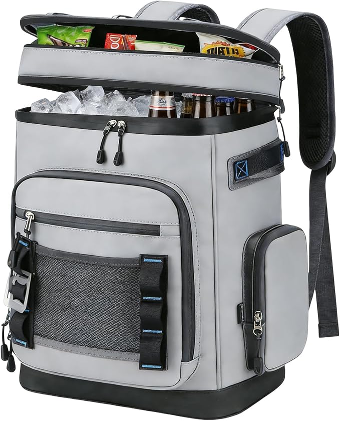Backpack Cooler,40 Cans Cooler Backpack Insulated Waterproof&Leak Proof,Soft Cooler Bag with 2 Compartments for Men&Women,Picnic Backpack Ice Chest for Camping Hiking Fishing Lunch Beach