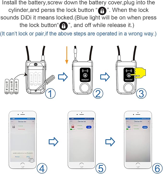 Nulock Keyless Bluetooth Bike/Motorcycle/Gate Lock IP44 Splash-Proof Cycling Lock with 110db Alarm, 0.38" Diameter 31-inch Braided Steel Cable (2025 Version)