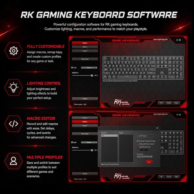 RK ROYAL KLUDGE S108 Typewriter Mechanical Keyboard, Retro Wired Gaming Keyboard with Number Pad and Detachable Wrist Rest, 108 Keys Full Size PC Game Keyboards, Clicky Blue Switch, Blue Backlit White