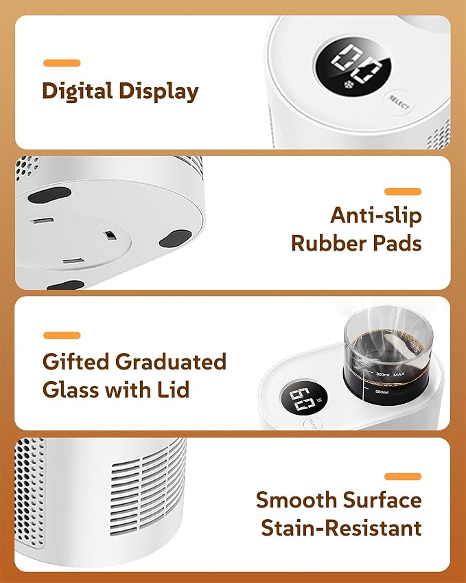 Coffee Cup Warmer,Mini Refrigerator for Wine Chiller,3-In-1 Cup Warmerfor Desk(Cooling, Heating, and Fermentation), Coffee Warmer, Suitable for Bedroom, Study, Office, etc.