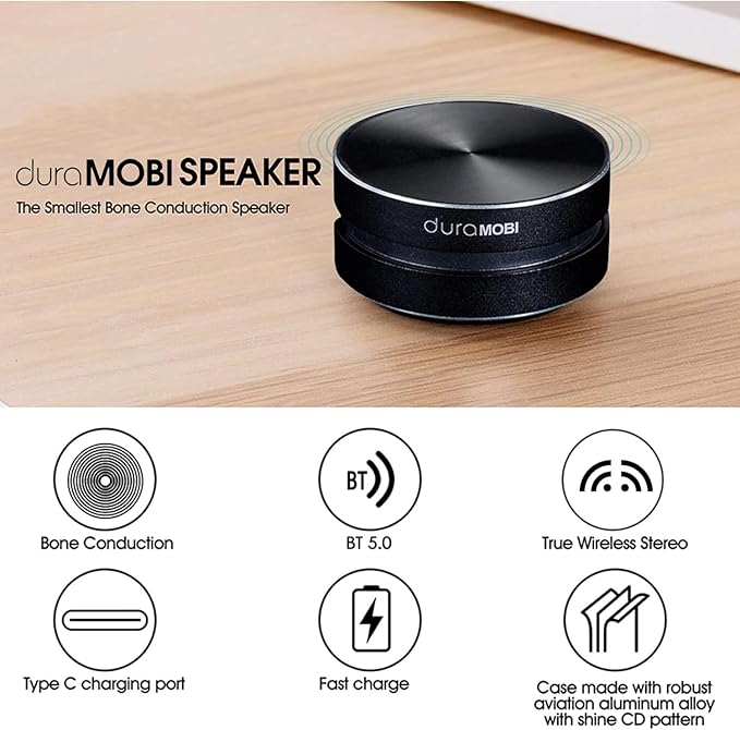 Docooler Upgraded Wireless BT Mini Speaker Bone Conduction Wireless, Stereo Bass Sound Creative Portable Speaker Mini Size Music Player Built-in Mic Sound Box for Home,Outdoor,Travel（1 Pack/2 Packs）