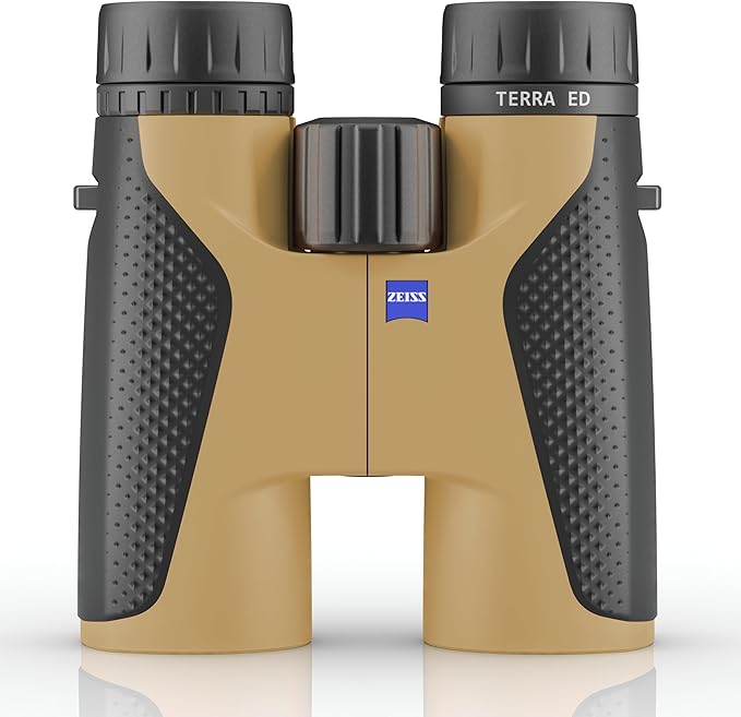 ZEISS Terra ED Binoculars 8x42 Waterproof, Fogproof, Easy Focus High Powered Compact Binoculars with Coated Glass for Low Light Vision for Bird Watching, Hunting, Sightseeing, Travel, Black-Sand
