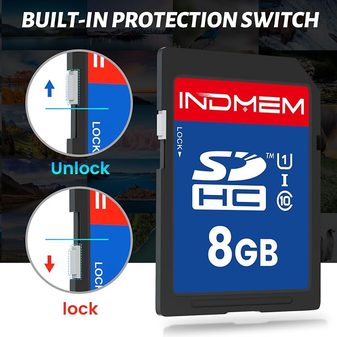 SD Card 8GB, 10-Pack UHS-I Class 10 MLC Flash Memory Cards, High Speed Full HD Video Recording Secure Digital Cards for Camera DSLR Action Cam Camcorder Phone Digital Device