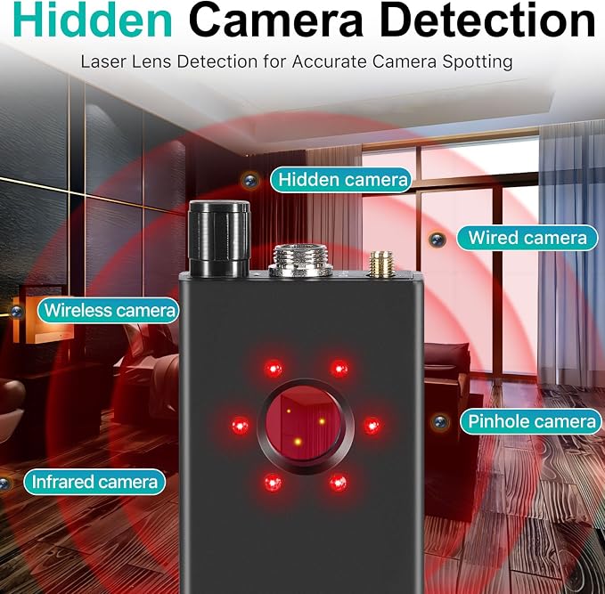 JMDHKK Hidden Camera Detector, Bug GPS Tracker Detector – RF Camera Finder for Hotel, Travel, Car, Office, Home Privacy Protection