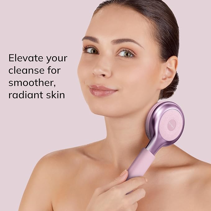 GESKE Sonic Full-Body Brush & Intensive Exfoliator | 8 in 1 | Electric Body Cleansing Brush | With SmartSonic Pulsations | Deep Cleansing, Exfoliation, Massage | Extendable Handle | Rough Skin Remover