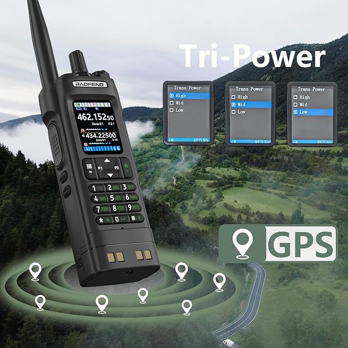 BAOFENG UV32 Radio 10W Walkia Talkie GPS Two Way Raido USB-C Charging Multi-Band FM/AM UV-32 Handheld Radio