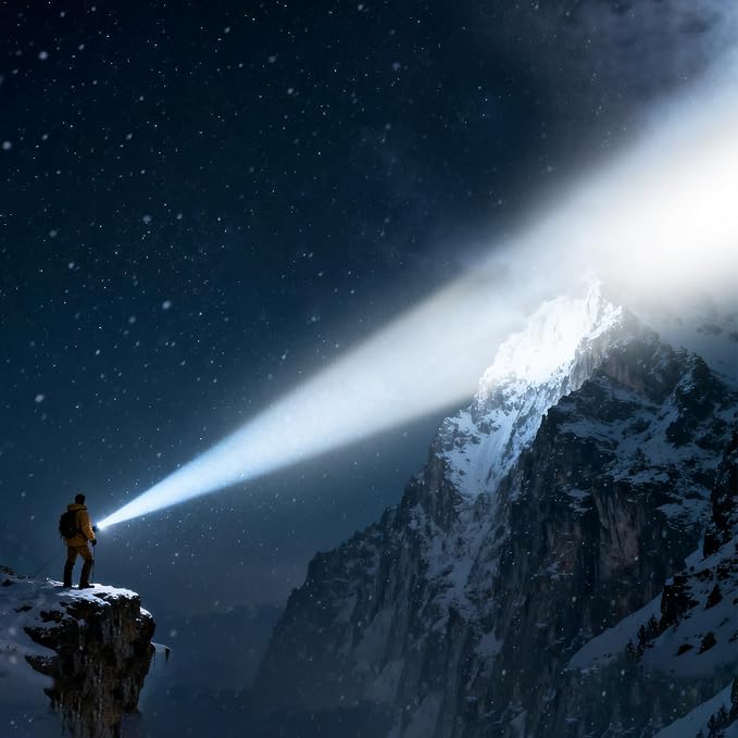 SKYFIRE Rechargeable Flashlights High Lumens Plus with Ignition Lens,Super Bright Flashlight,7500 Zoomable,Waterproof Tactical Flash Light for Camping Essentials Outdoor Home&Gifts-Upgraded