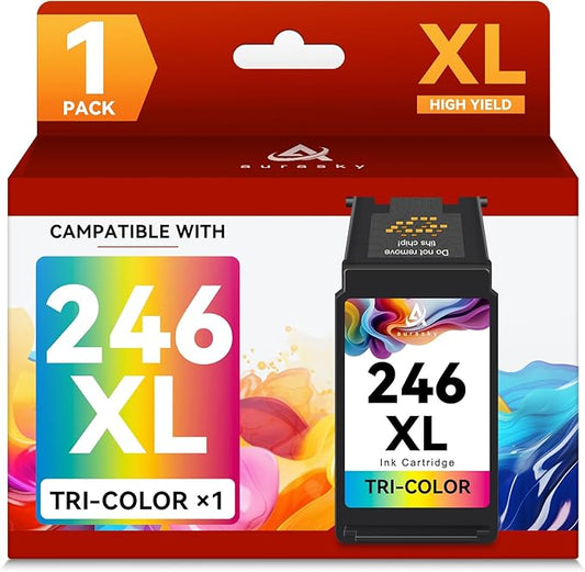 246XL Color Ink Cartridge Compatible for Cannon CL-246 246 XL CL-246XL for Canon PIXMA TR4520 TS302 MG2525 TR4527 TS3322 MG3022 MX490 TS202 Cannon Printer Ink Cartridges (1 Color)
