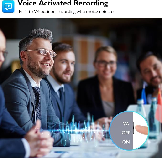 128GB(1520Hour) Magnetic Digital Voice Recorder - Voice Activated Recorder with AI-Intelligent Triple Noise Reduction - Audio Recorder Device for Lectures Meetings Interviews