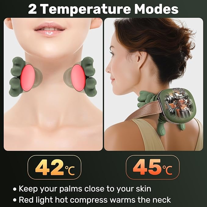 TREEFIA Shoulder and Neck Massager with Heat Heated Massager, Neck Massager with Fingers, Shoulder Massager with Hands, Simulates a Real Palm Massage for Comfort, Relax Muscle Tension