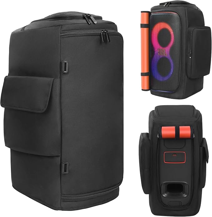 Speaker Cover Case Compatible with JBL PartyBox 120/PartyBox 110, Protective Dustproof Carrying Cover, Side Pockets for Microphone, for Outdoor Travel, Parties, Home Use, with Open Bottom