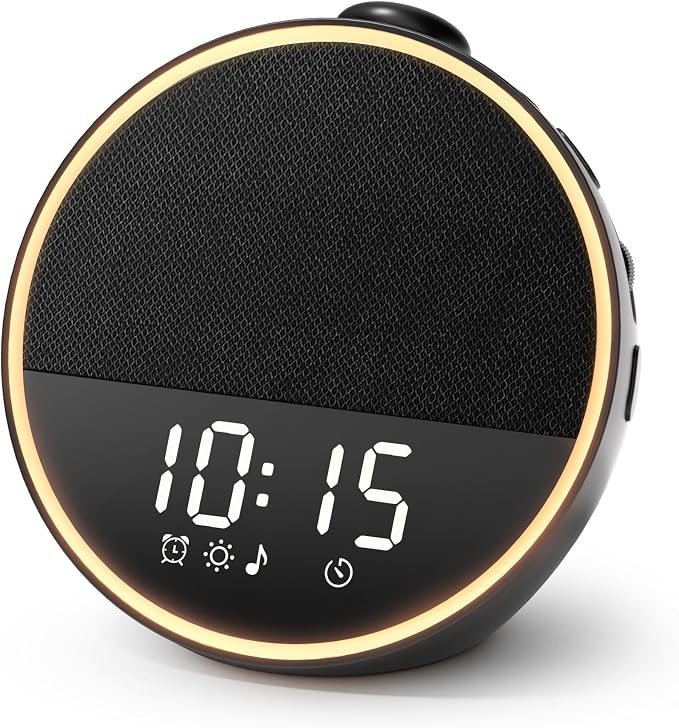 Sound Machine - Alarm Clock White Noise Sound Machine for Sleep, Night Light, 30 Soothing Sounds, 10 Gentle Alarms, Sleep Timer, Screen-Free Sleep Routine for Adults, Travel, Nightstand(Black)