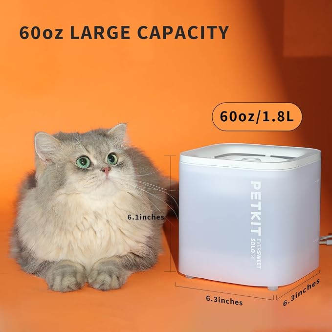 PETKIT YumShare Dual Hopper Automatic Pet Feeder for Cats and Dogs, 1080P Camera Smart Cat Dog Feeder with Night Vison and 2-Way Audio, 1.85L Wireless Pump Cat Water Fountain