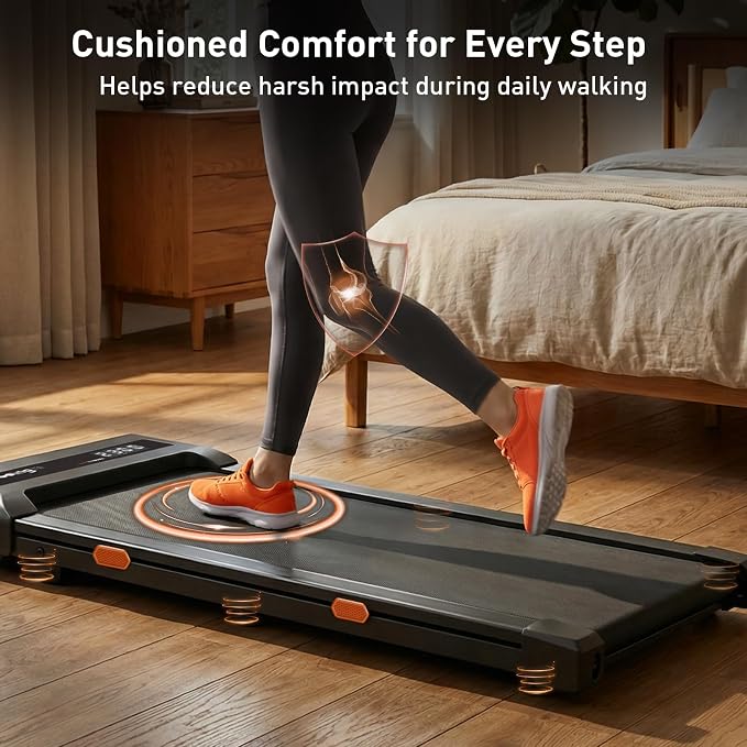 Cybergoing T10 Walking Pad Treadmill with Bosch® Motor, Under Desk Treadmill, Fixed 7% Manual Incline, Up to 4 MPH, 2.5HP, 300lb Capacity, App + Remote, 15"x36" Belt, Treadmills for Home