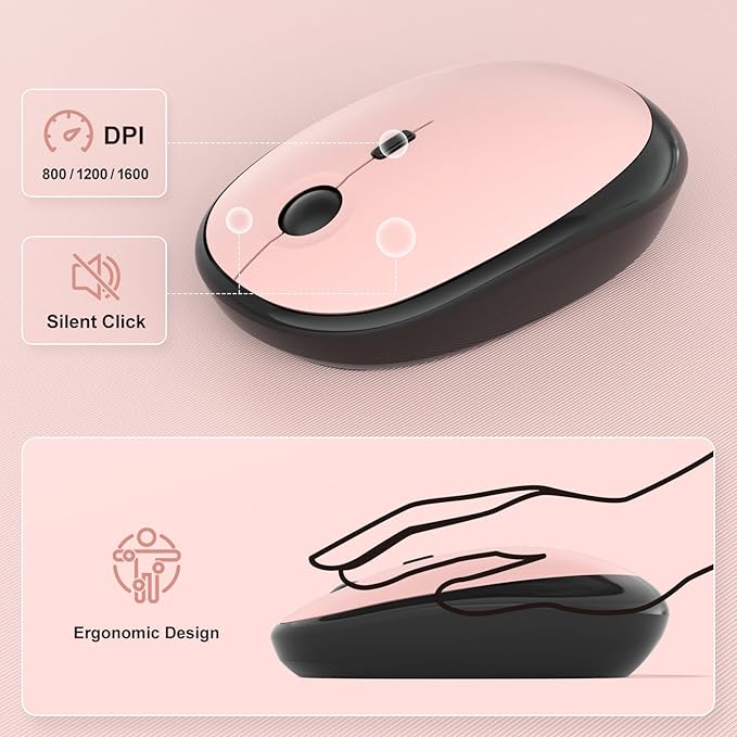 MOFII Wireless Keyboard and Mouse Combo - BlackBerry Gradient Full-Sized Plug and Play Colorful Computer Keyboards - 104 Keys Round Keycap USB 2.4G Cute Keyboard for Windows/Laptop/Mac/Desktop/PC