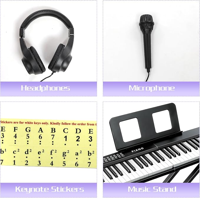 88 Key SEMI-Weighted Keyboard Piano For Beginners w/Stand, Teaching Mode | Corded Electric, MIDI, Bluetooth, 1000 Tones/Rhythms, 150 Demos, Sustain Pedal, Metronome, Sync, Chord, Dual Key, Key Drum
