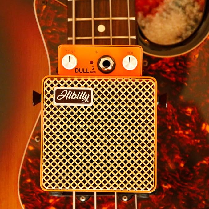 Dull3 Full-Metal Mini Bass Amplifier, Rechargeable 3W Pocket Micro Amp with Clean/Overdrive/Distortion Modes, 3" Speaker, 1200mAh Battery