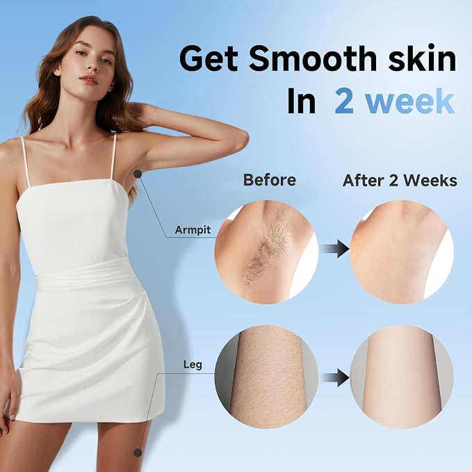 Sapphire Ice Cooling IPL Hair Removal Device, Painless At-Home Permanent Hair Remover for Women Men, 5 Levels 2 Modes for Full Body Use