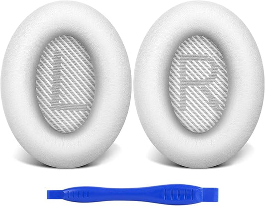 Link Dream Ear Pads for Bose Quiet Comfort 35 II (QC35 ii) Soft Protein Leather Replacement Earpads Extra Thick Ear Cushions for Bose QC 35 25 15 QC2 Ae2/ Ae2i/ Ae2W/ Sound Link/Sound True White