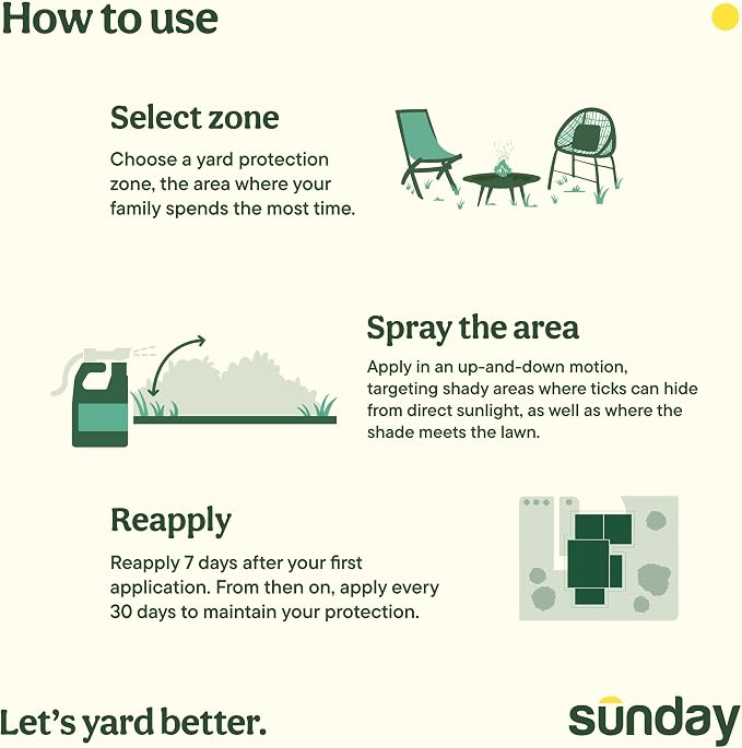 Sunday Mosquito Deleto - Mosquito Repellent & Bug Control Spray - Concentrated Lemongrass & Cedar Oils -for Mosquitoes, Fleas, & Ticks- Lasts up to 4 Weeks - Hose-On Sprayer, 32 Fl Oz, 2-Pack