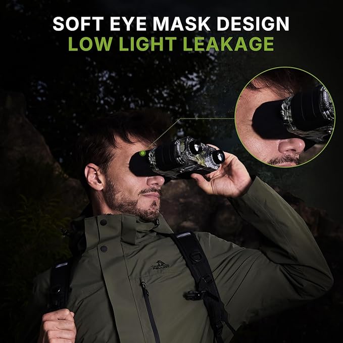 Night Vision Goggles, 4K Night Vision Binoculars for Adults, 36MP, 1300FT Range,8X Digital Zoom, Flashlight & Compass, 5000mAh Battery, Infrared Vision, 32GB Card, for Camping & Security